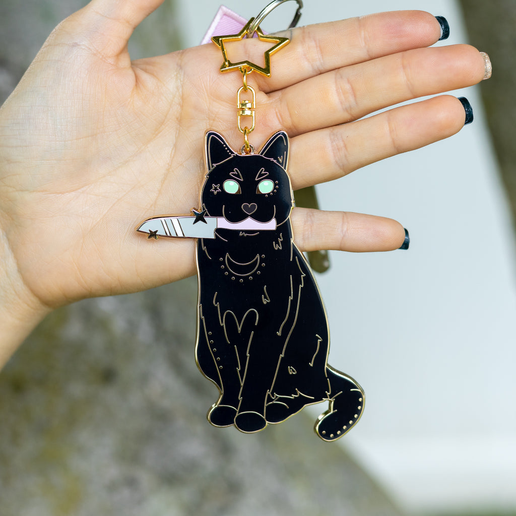 Black Cat Scratch Key Chain